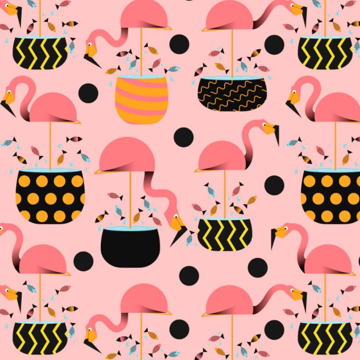 Eva Lo Coco pattern kids flamingo in pots 4