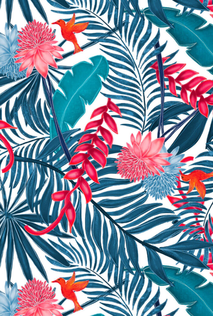 Eva Lo Coco pattern tropicale blue jungle