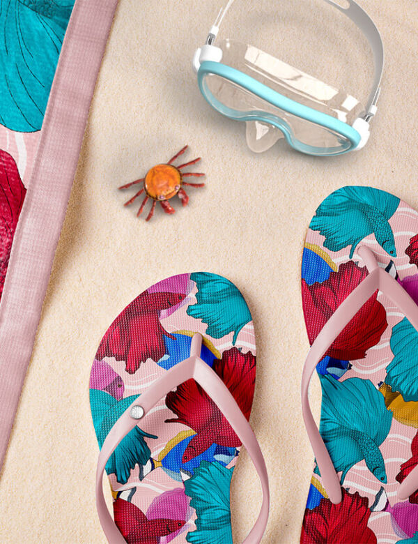 pattern animal tropical fish eva lo coco flip flops