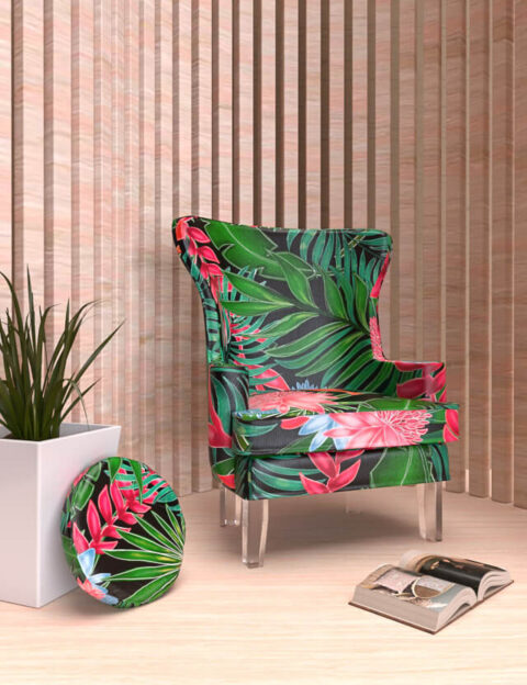 pattern green jungle black background Eva Lo Coco sofa