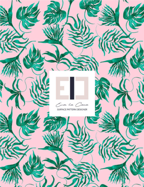 Pattern tropicale tropical elegance Eva Lo Coco green little scale