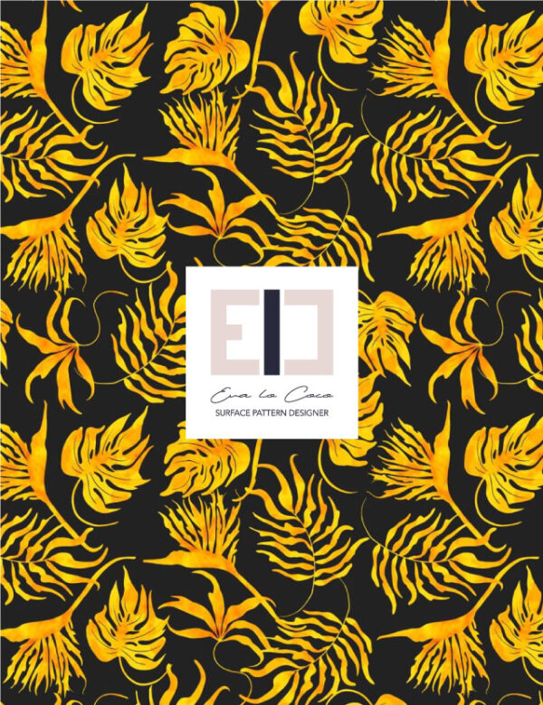 Pattern tropicale tropical elegance Eva Lo Coco yellow little scale