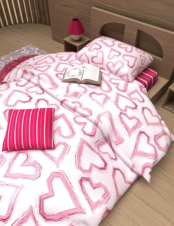 pattern san valentino hearts pink background eva lo coco duvetcover