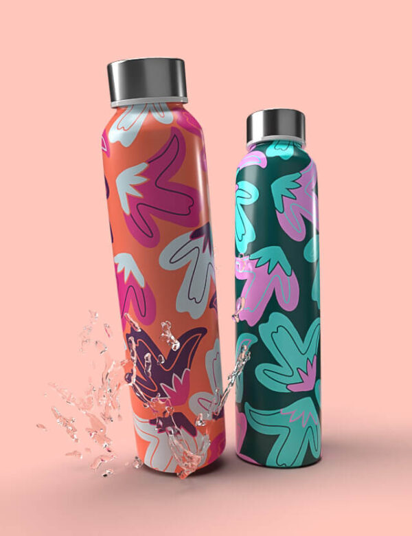 Pattern floreale vibrant spring Eva Lo Coco waterbottle