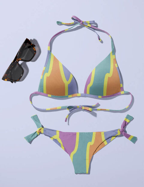 Pattern geometrico contrasti Eva Lo Coco bikini