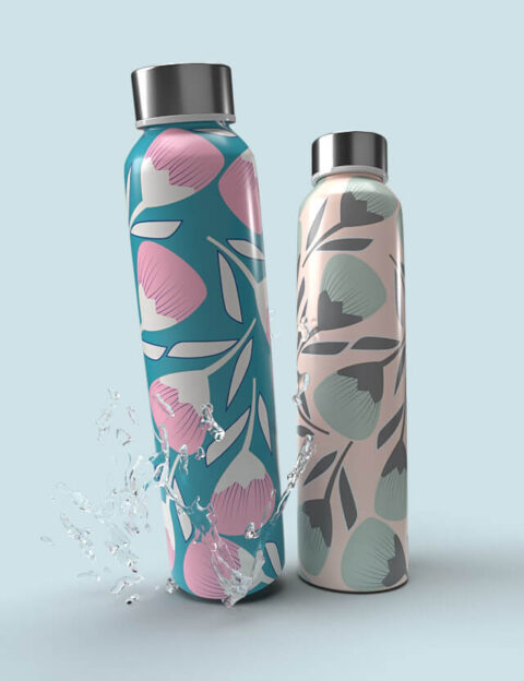 pattern floreale danza floreale military green Eva Lo Coco water bottle