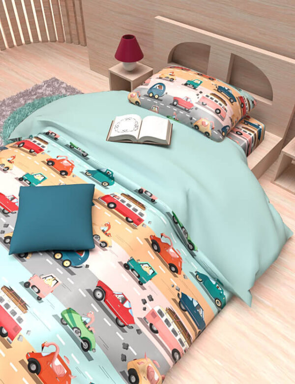 Pattern kids funny cars eva lo coco duvet cover