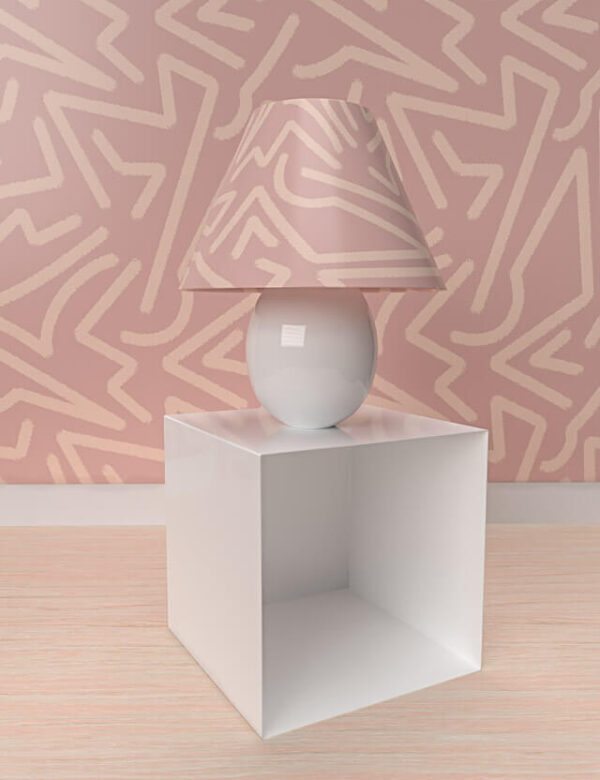 pattern astratto connections pink background eva lo coco lamp