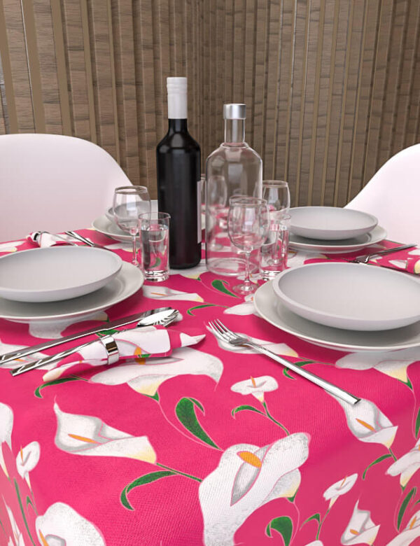 pattern floreale calle fucsia background eva lo coco tablecloth