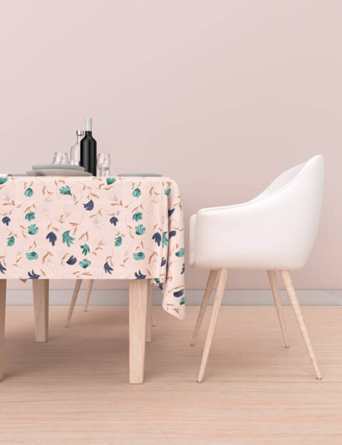 pattern floreale fioritura fiori astratti pink background eva lo coco tablecloth mockup