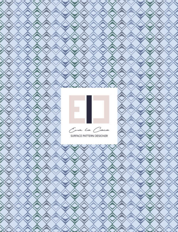 geometric pattern Rhombus Weave light blue green grey little scale eva lo coco