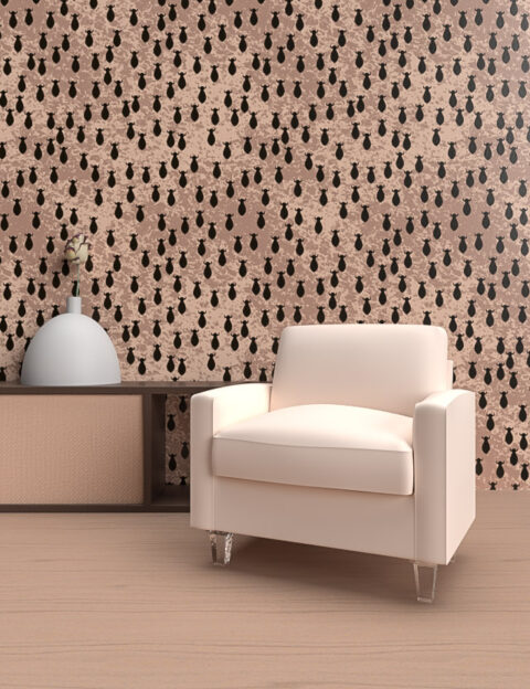 pattern animali buffaloes beige dark brown wallpaper mockup eva lo coco