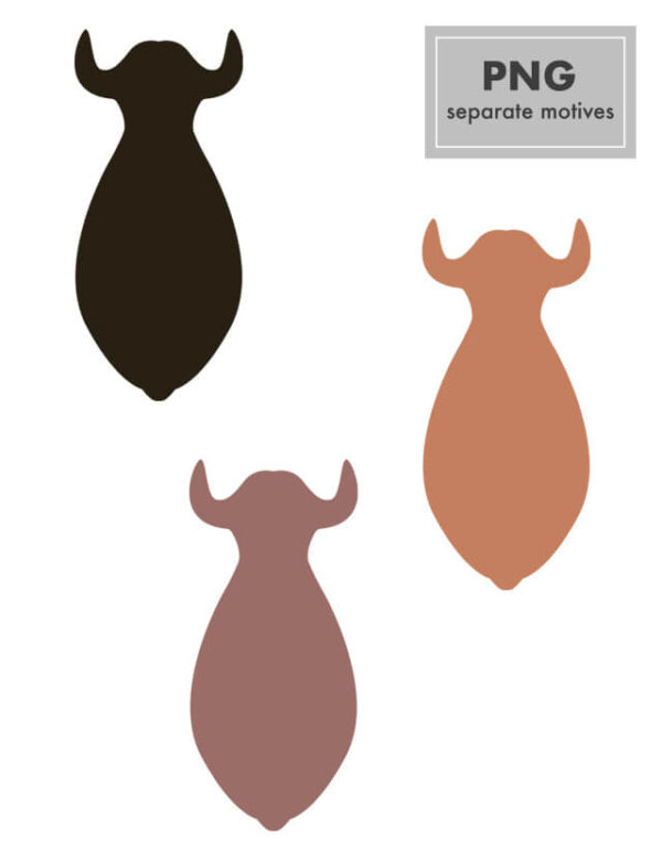 pattern animali buffaloes png separate motivies