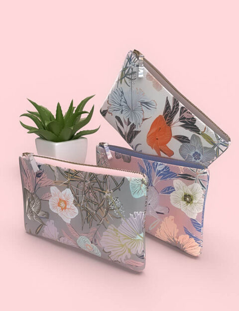 pattern floral energy grey antique pink gray background elegant design eva lo coco pochette