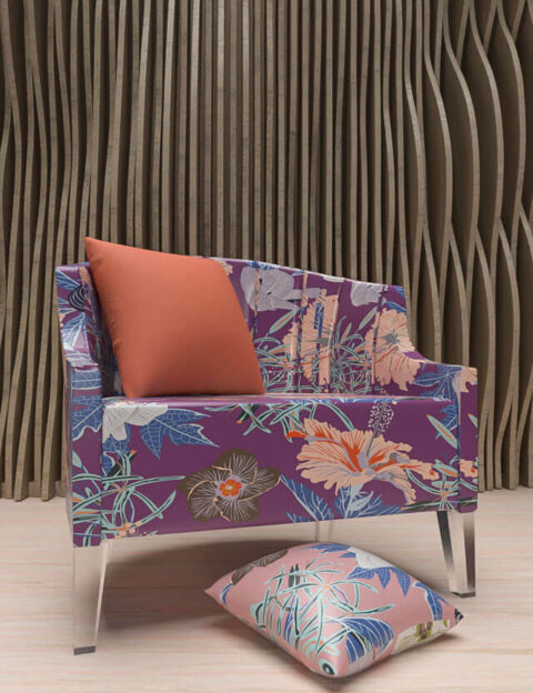 pattern floral energy violet background elegant design eva lo coco armchair